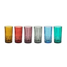 Набор стаканов для воды BRIXTON COLOR 6 цветов, 350 мл, Crystal Bohemia