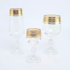 Набор фужеров Клаудиа золото 18 предметов, Bohemia Crystalite