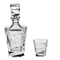 Набор для виски ZIG ZAG, 1 штоф 750 мл и 2 стакана 300 мл, Crystal Bohemia