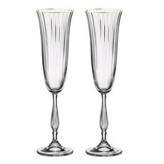 Набор из 2-х бокалов для шампанского FREGATA OPTIC; 190 мл, Crystal Bohemia
