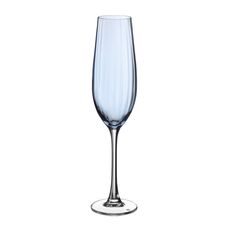 Набор из 2-х бокалов для шампанского COLUMBA OPTIC, 260 мл; синяя чаша, Crystal Bohemia