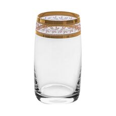 Набор из 6-ти стаканов для воды Pavo; декор Панто, 2 отводки золото, 250 мл, Crystal Bohemia