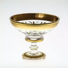 Конфетница на ножке  Max Crystal золото 15 см, Bohemia Crystal