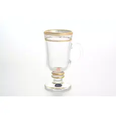 Набор кружек золотой Лист V-D, 6шт, 8*8*11 см, Bohemia Crystalite