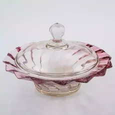 Конфетница с крышкой Picadelli красная 21см, Bohemia Gold