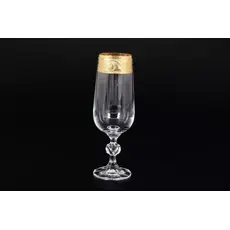 Набор фужеров Клаудиа золото 180 мл, 6 шт, Bohemia Crystalite