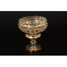 Конфетница на ножке Max Crystal золото 13 см, Bohemia Crystal