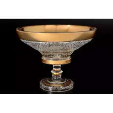 Конфетница на ножке Max Crystal золото 20 см, Bohemia Crystal