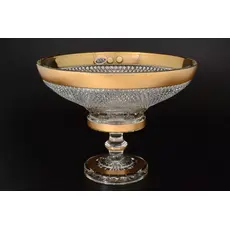 Фруктовница на ножке Max Crystal Филиция золото 30 см, Bohemia Crystal