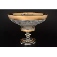 Фруктовница на ножке Max Crystal золото Фелиция 35 см, Bohemia Crystal