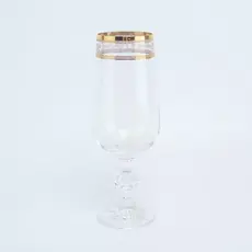 Набор фужеров золотой Лист V-D 280 мл, 6 шт, Bohemia Crystalite