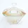 Конфетница с крышкой зеленая Gold Metropolitan 22 см, Bohemia Crystalite