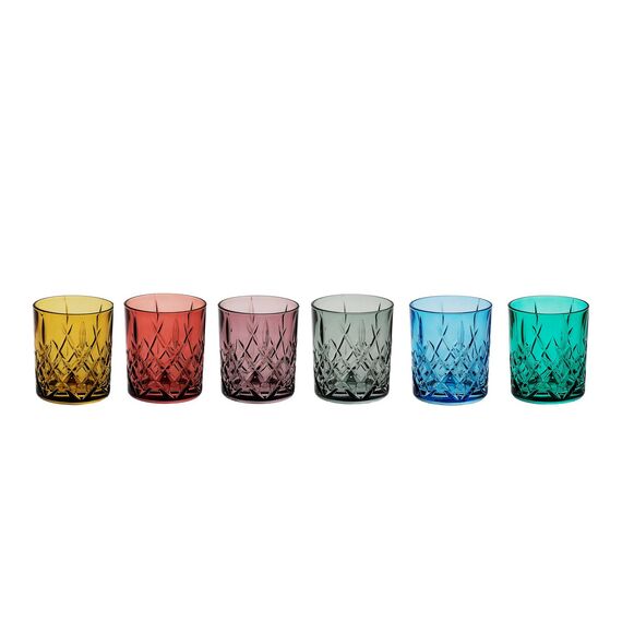 Набор стаканов для виски BRIXTON COLOR 6 цветов, 320 мл, Crystal Bohemia
