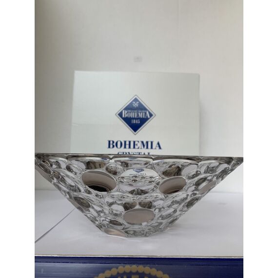 Салатник LISBOA, 30 см; декор Платиновые круги; хрусталь, Bohemia JIHLAVA, изображение 2