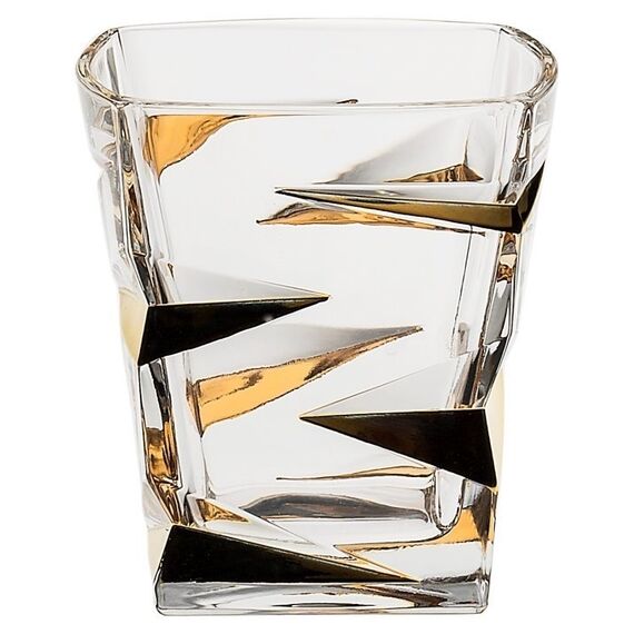 Набор из 6-ти стаканов Zig zag gold, 300 мл, Crystal Bohemia