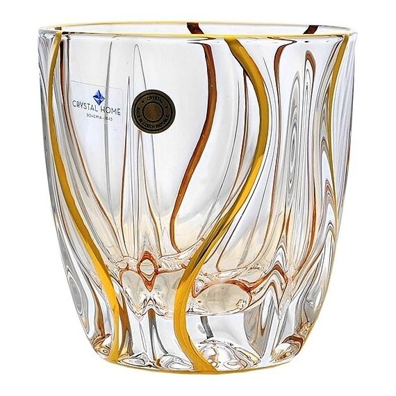 Набор из 6-ти стаканов для виски Ocean, декор Золото; 320 мл; стекло, Bohemia JIHLAVA