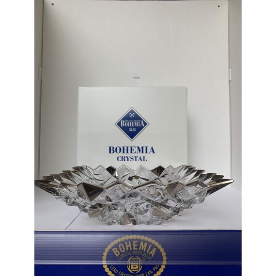 Салатник GLACIER, 28 см; декор Платина; хрусталь, Bohemia JIHLAVA, изображение 3