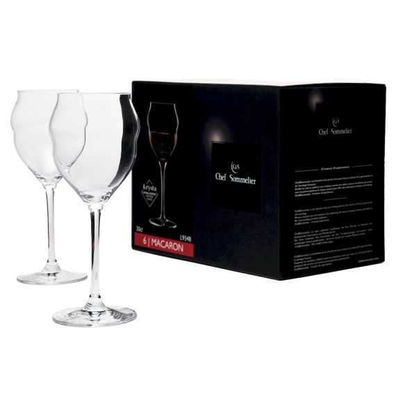 Набор бокалов для вина Macaron, 6 шт, 300 мл, D81 мм, H195 мм, хрустальное стекло, Chef&Sommelier, изображение 2