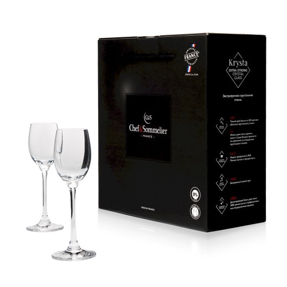 Набор рюмок Spirits, 2 шт, 70 мл, D56 мм, H158 мм, хрустальное стекло, Chef&Sommelier, изображение 2