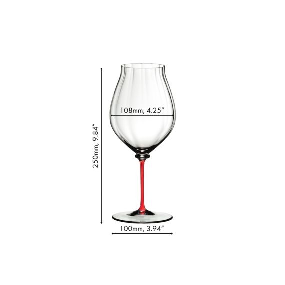 Бокал для красного вина Pinot Noir 4884/67R, 830 мл, красная ножка, серия Fatto a Mano, Riedel, изображение 3