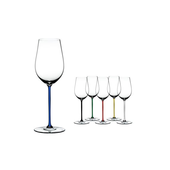 Бокал для вина Riesling/Zinfandel, 395 мл, прозрачный/синий, хрусталь, серия Fatto a Mano, Riedel, изображение 4