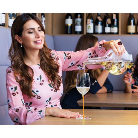 Бокал для вина Riesling/Zinfandel, 395 мл, прозрачный/оранжевый, хрусталь, серия Fatto a Mano, Riedel, изображение 2