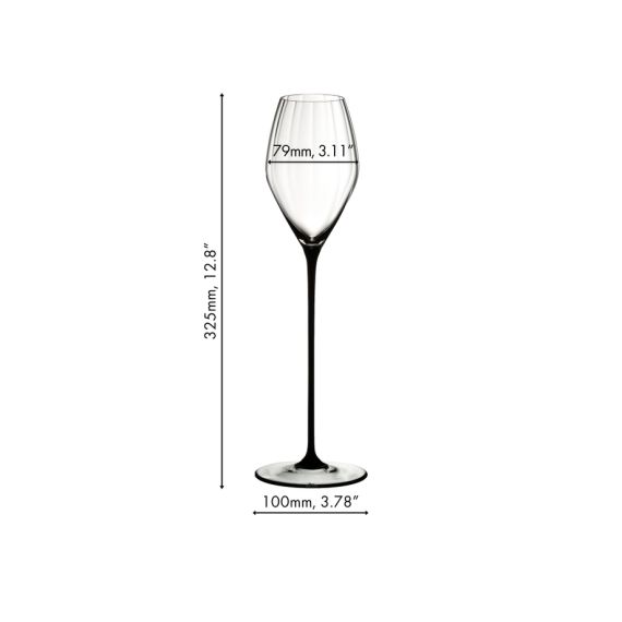 Бокал для шампанского High Performance Champagne Glass  Black, черная ножка, 375 мл, 32.5 см, Riedel, изображение 2