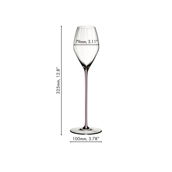 Бокал для шампанского High Performance Champagne Glass Pink, розовая ножка, 375 мл, 32.5 см, Riedel, изображение 2