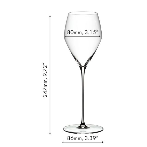 Набор из 2-х бокалов для шампанского Champagne Glass, объем: 327 мл, высота: 247 мм, хрусталь, серия Veloce, 6330/28, Riedel, изображение 3