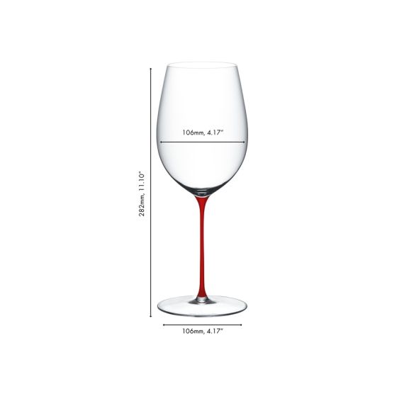 Бокал для вина Superleggero Bordeaux Grand Cru, 953 мл, 6425/00R, красная ножка, Riedel, изображение 3
