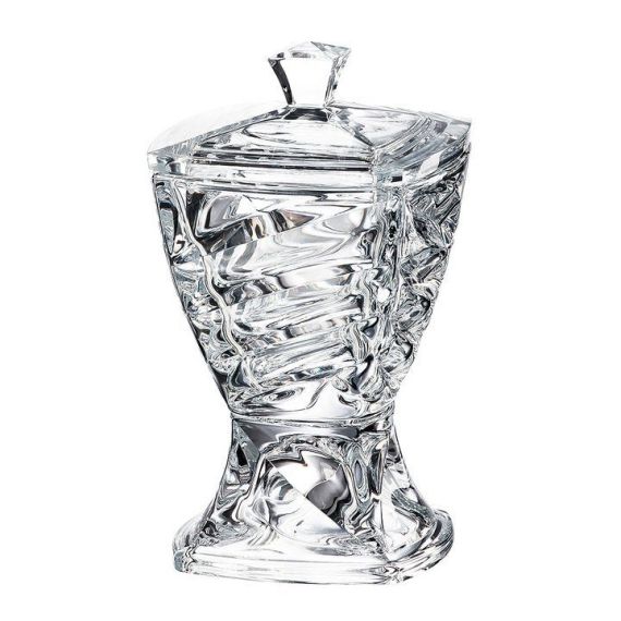 Конфетница с крышкой на ножке 24 см, серия Facet, Crystalite Bohemia