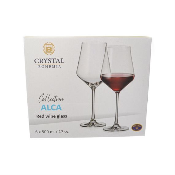 Набор из 6-ти бокалов для вина 500 мл, серия Alca, Crystalite Bohemia, изображение 2