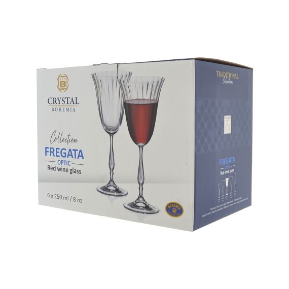 Набор из 6-ти фужеров для вина 250 мл, серия Fregata optic, Crystalite Bohemia, изображение 4
