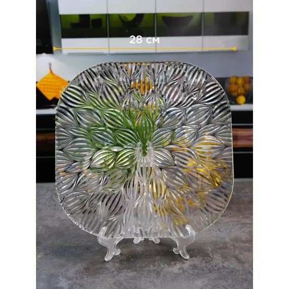 Блюдо квадратное 28 см, серия Onion, Crystalite Bohemia, изображение 2