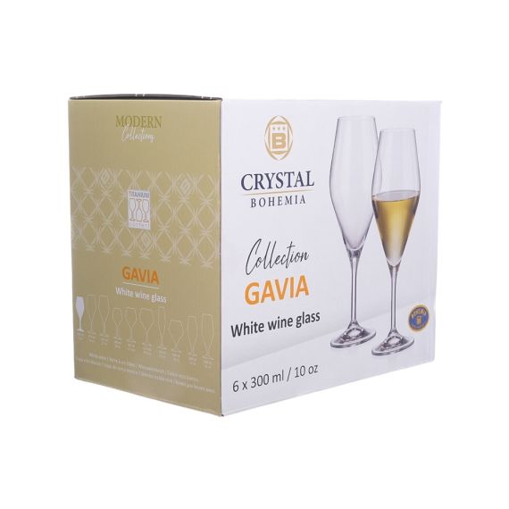Набор из 6-ти бокалов для вина 300 мл, серия Gavia, Crystalite Bohemia, изображение 3