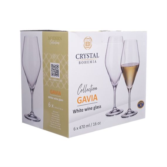 Набор из 6-ти бокалов для вина 470 мл, серия Gavia, Crystalite Bohemia, изображение 8