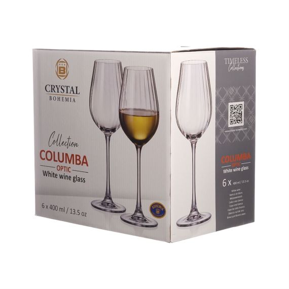 Набор из 6-ти бокалов для вина 400 мл, серия Columba optic, Crystalite Bohemia, изображение 2