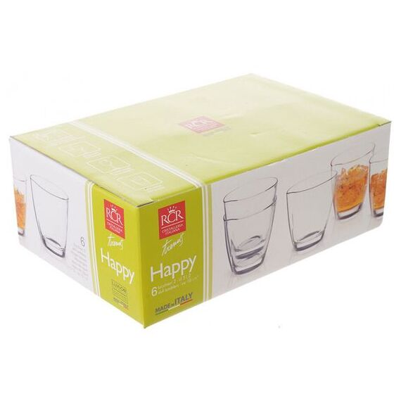 Набор из 6-ти стаканов RCR Happy 310 мл, H93 мм, стекло, Италия, изображение 4