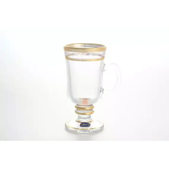 Набор кружек золотой Лист V-D, 6шт, 8*8*11 см, Bohemia Crystalite