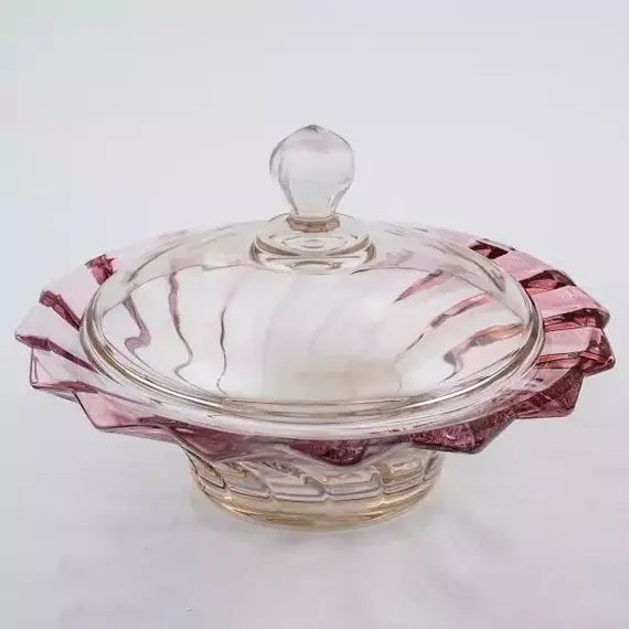 Конфетница с крышкой Picadelli красная 21см, Bohemia Gold