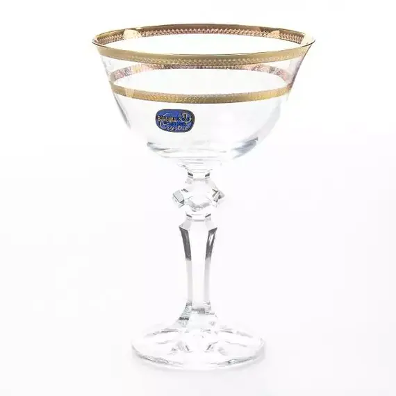 Набор бокалов Кристина золотой Лист V-D 180 мл, 6 шт,10*10*15 см, Bohemia Crystalite