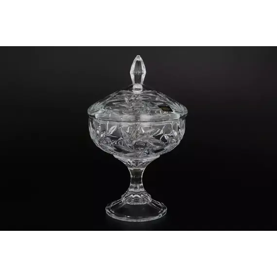 Конфетница с крышкой на ножке Pinwheel 24 см, Bohemia Crystalite