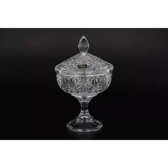 Конфетница на ножке с крышкой Perseus-nova 24 см, Bohemia Crystalite