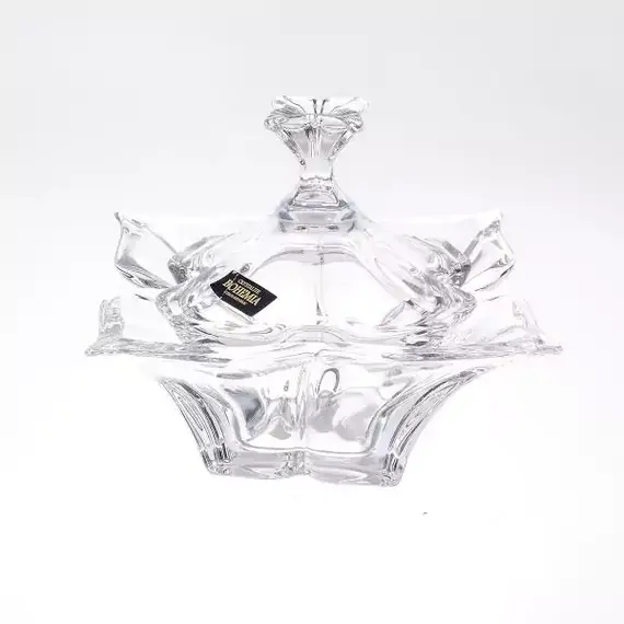 Конфетница с крышкой Florale 20 см, Bohemia Crystalite