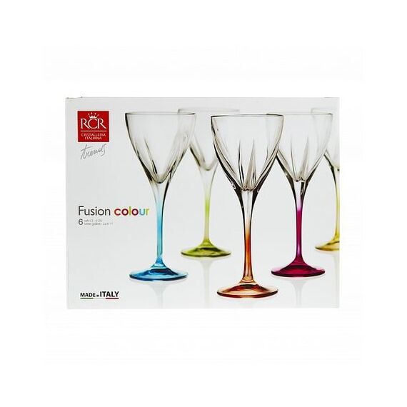 Набор из 6-ти бокалов для вина RCR Fusion Color 250 мл, D87 мм, H210 мм, хрустальное стекло, Италия, изображение 4