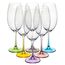 Набор из 6-ти бокалов для красного вина Milvus, Color mix цветные ножки, 510 мл, Crystal Bohemia, изображение 2